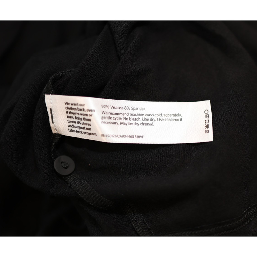 A6 Auth EILEEN FISHER Viscose Jersey Drawstring Waist Button Dress Size PM $208 - Picture 7 of 7